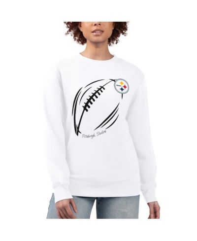 Свитшот G-III 4Her by Carl Banks Women's White Pittsburgh Steelers Graphic Fleece