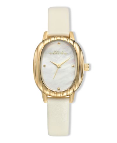 ETTIKA Timeless Texture Gold Plated Leather Watch, 70-110mm