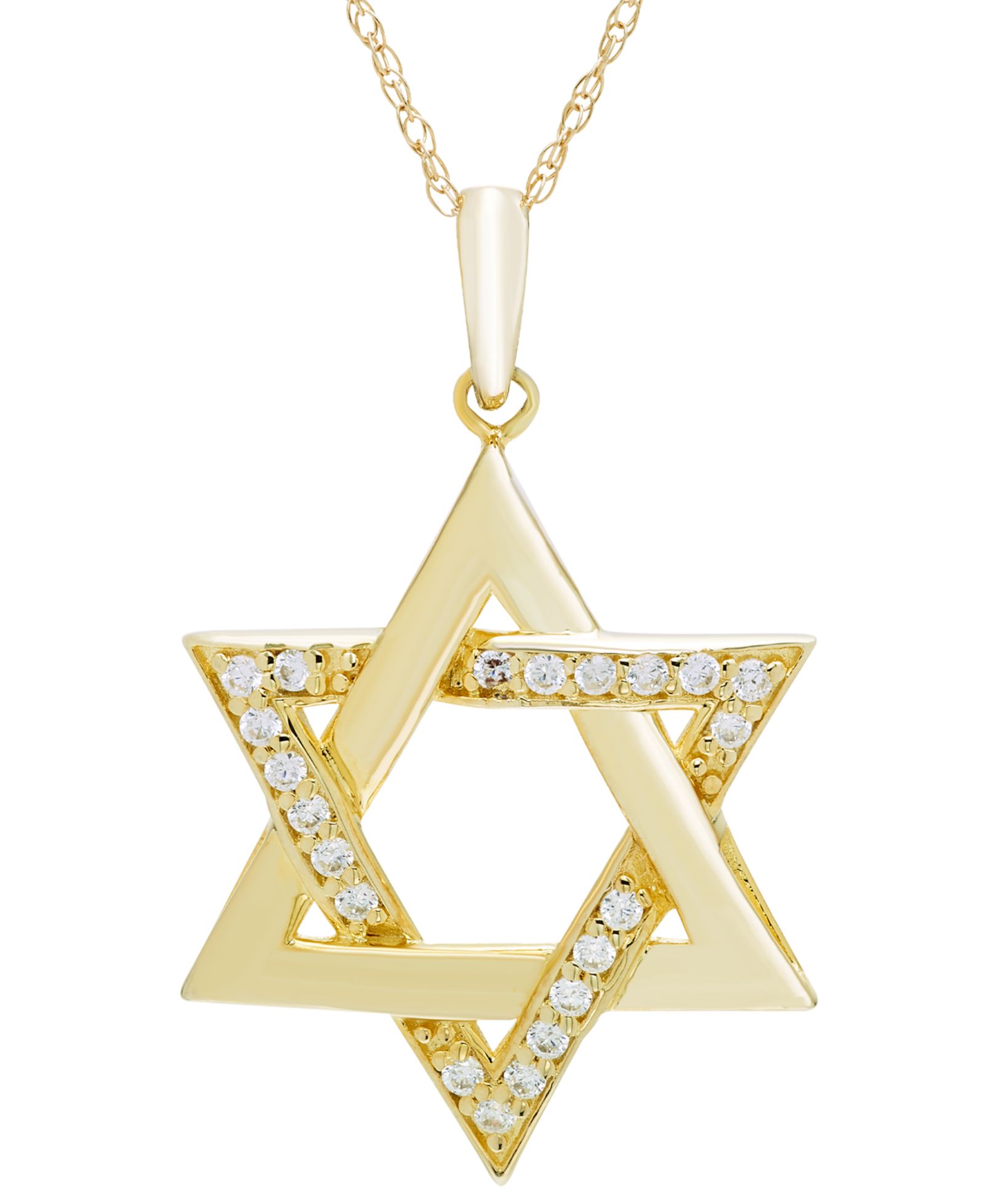 Подвеска-кулон с бриллиантом (1/8 ct. t.w.) из желтого золота 14k