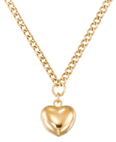 Ожерелье Macy's Extender Puff Heart 18k Yellow Gold Over Sterling Silver