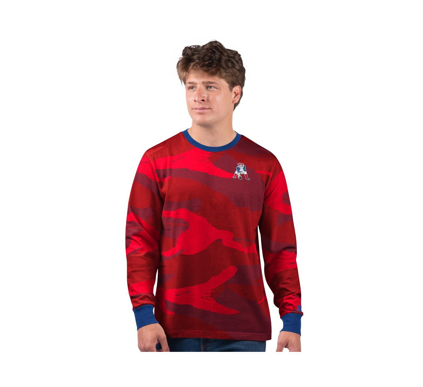 Starter Мужская футболка с длинным рукавом New England Patriots Thursday Night Gridiron Logo, красная