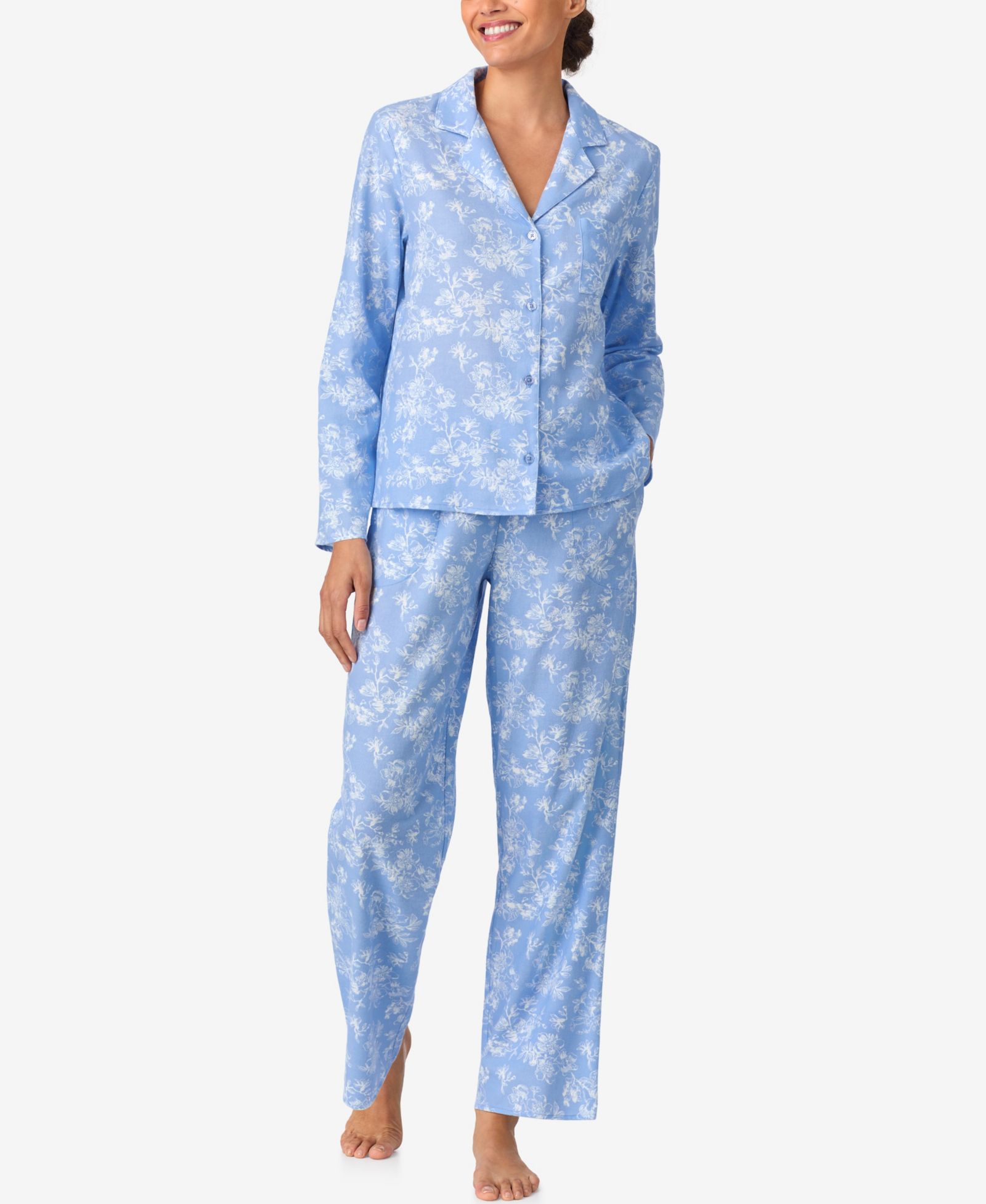 Aria Women's Notch Collar & Long Pant Pajama set