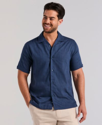Мужская рубашка Cubavera Solid Textured Camp Collar