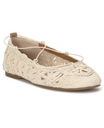 Lucky Brand Women's Tennyr Laced Raffia Ballet Flats