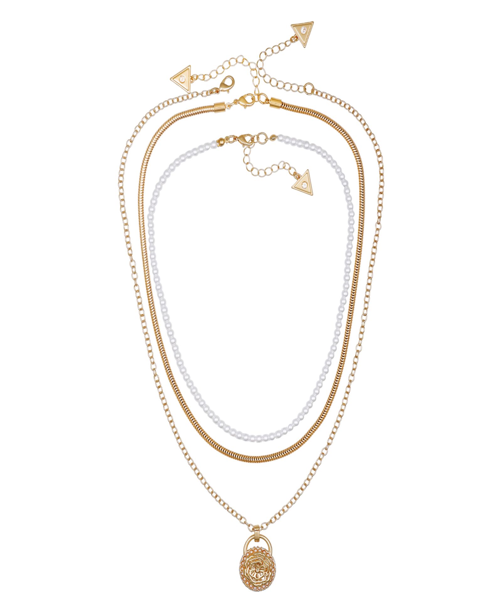 GUESS Multi-Layer Imitation Pearl Chain Necklace