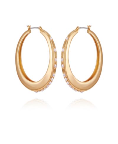 Серьги-кольца GUESS Glass Stone & Imitation Pearl
