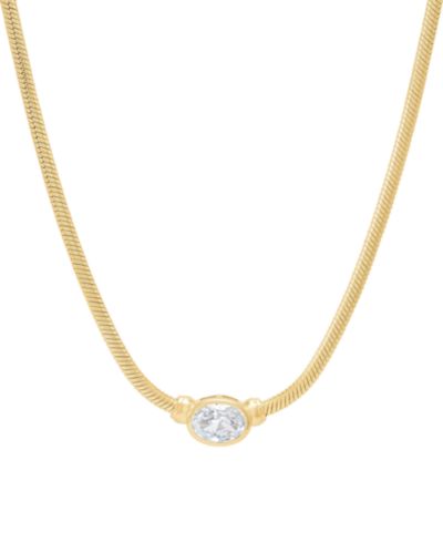 Ожерелье Macy's Lab Grown White Sapphire 14k Yellow Gold-Plated Sterling Silver