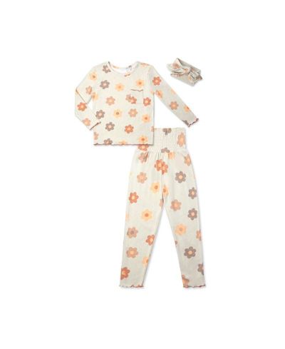 Детский комплект Everly Grey Little Girls Charlie Fitted Two-Piece Long Sleeve Pajamas и Head Wrap