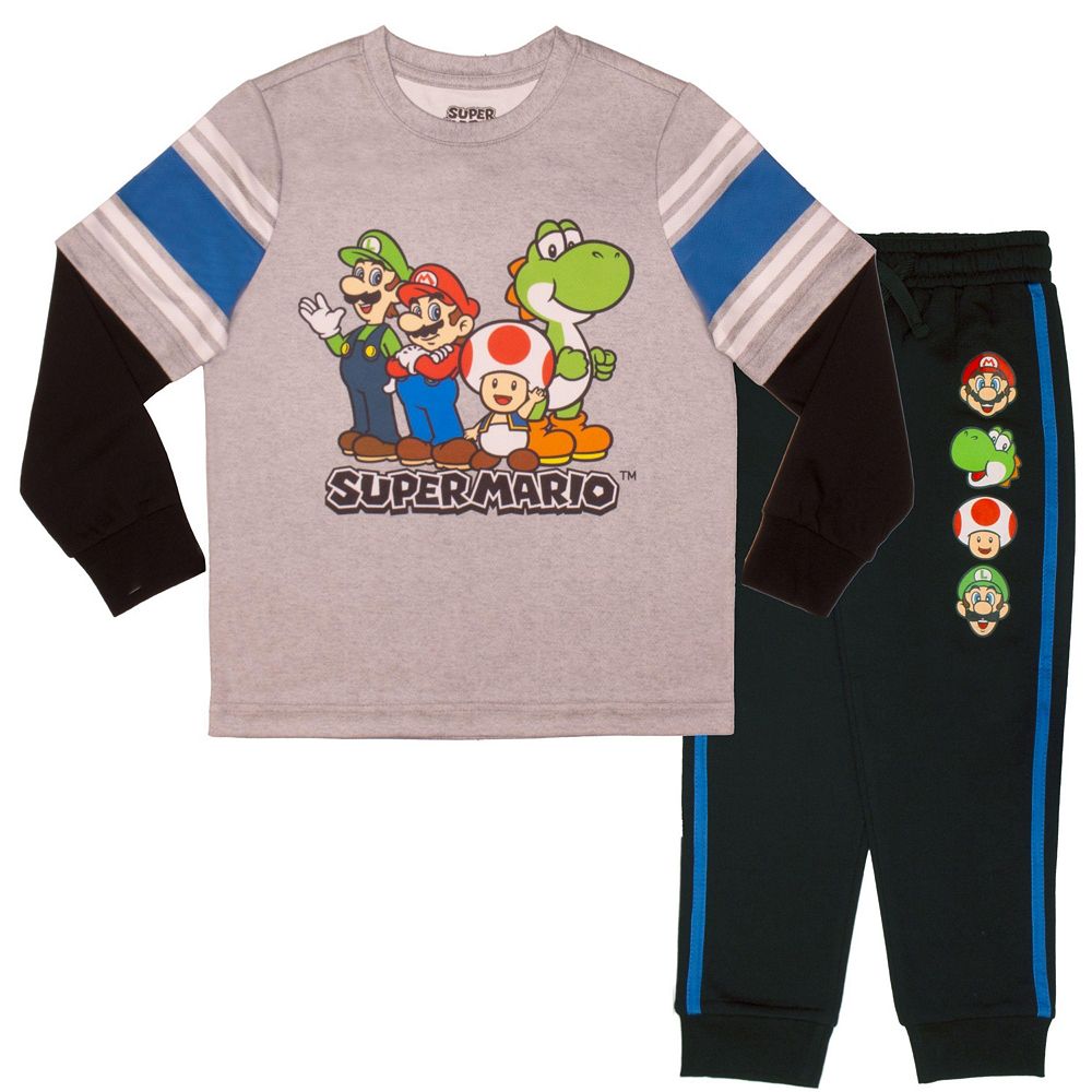 SUPER MARIO комплект из двух предметов для мальчиков: футболка с длинным рукавом и джоггеры