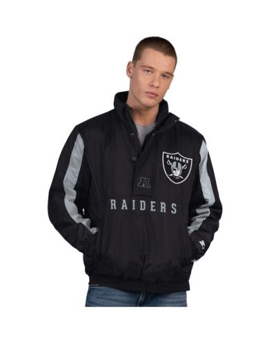 Мужская куртка Starter Black Las Vegas Raiders Thursday Night Gridiron Classics Franchise Legacy Half-Zip