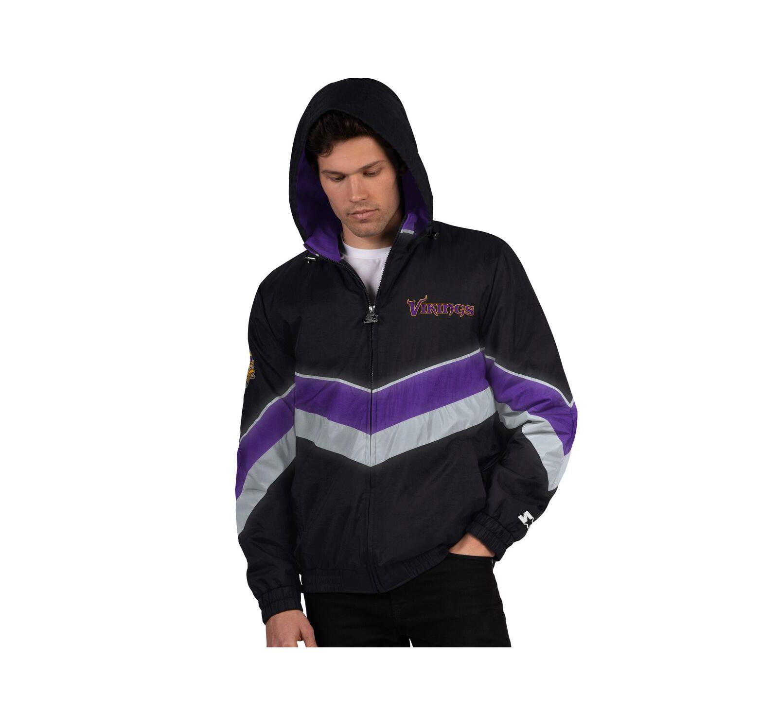 Starter Men's Black/Purple Minnesota Vikings Thursday Night Gridiron Full-Zip Jacket