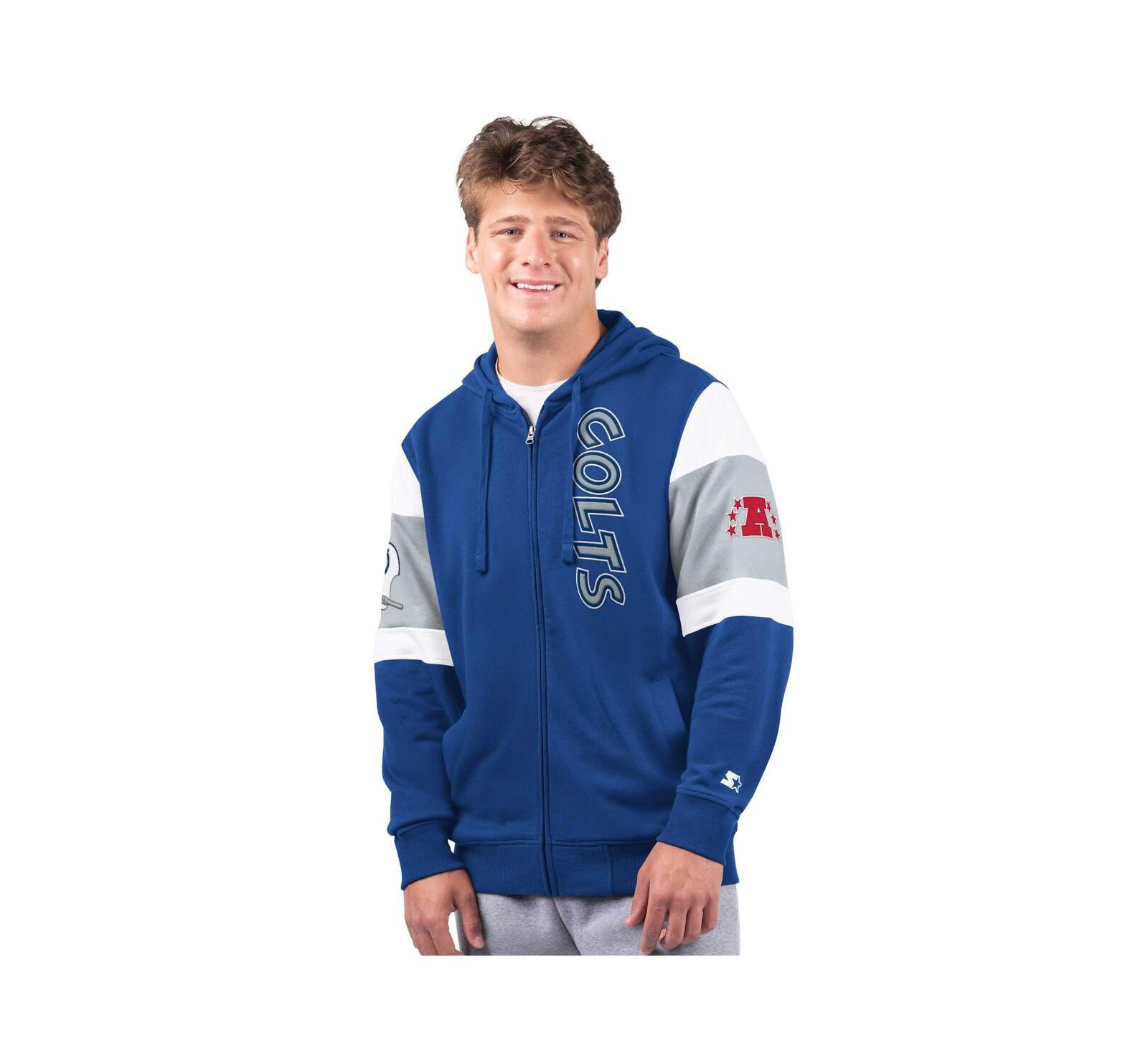 Мужское худи Starter Men's Royal Indianapolis Colts Extreme Logo Full-Zip Hoodie
