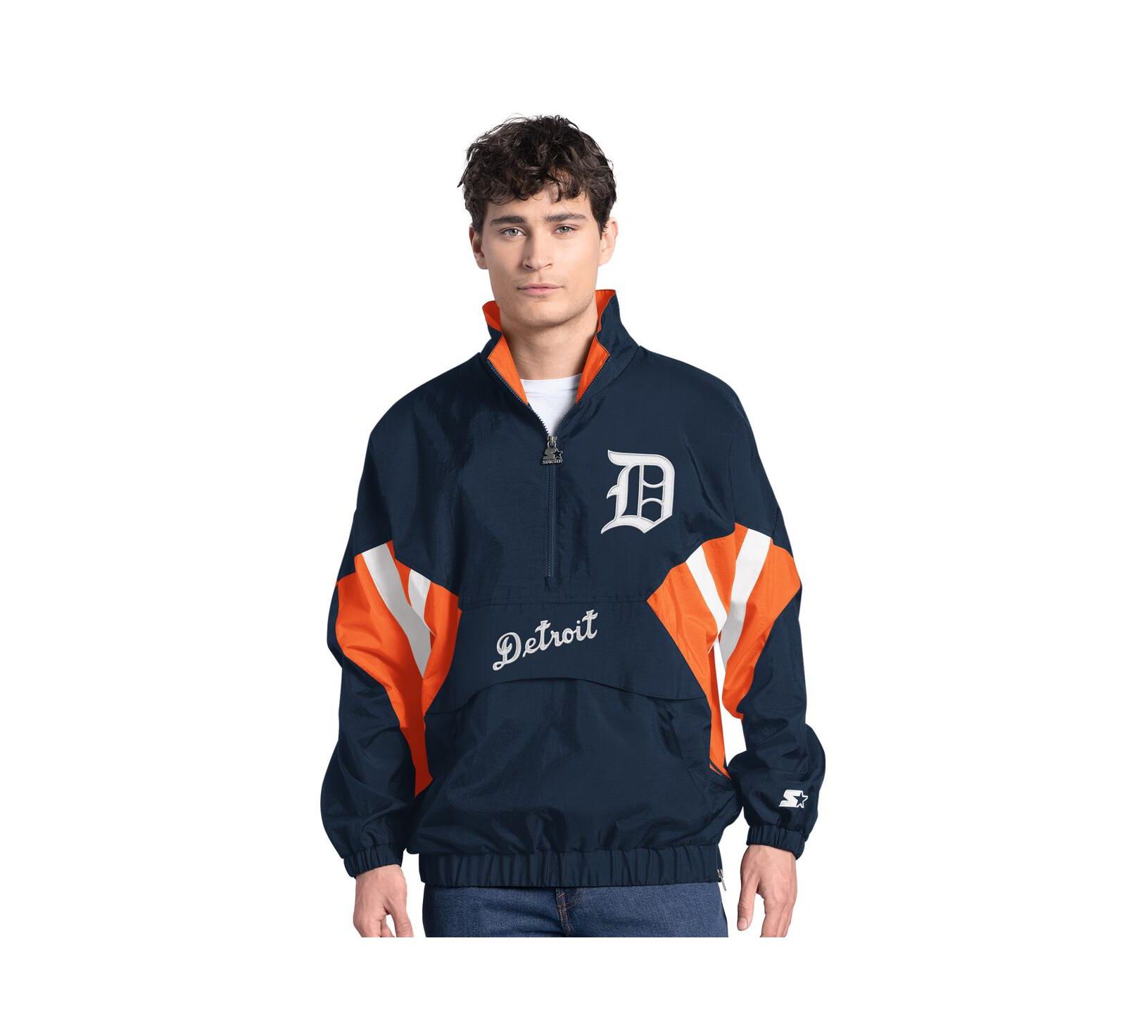 Мужская толстовка Starter Navy Detroit Tigers Cooperstown Chief Half-Zip