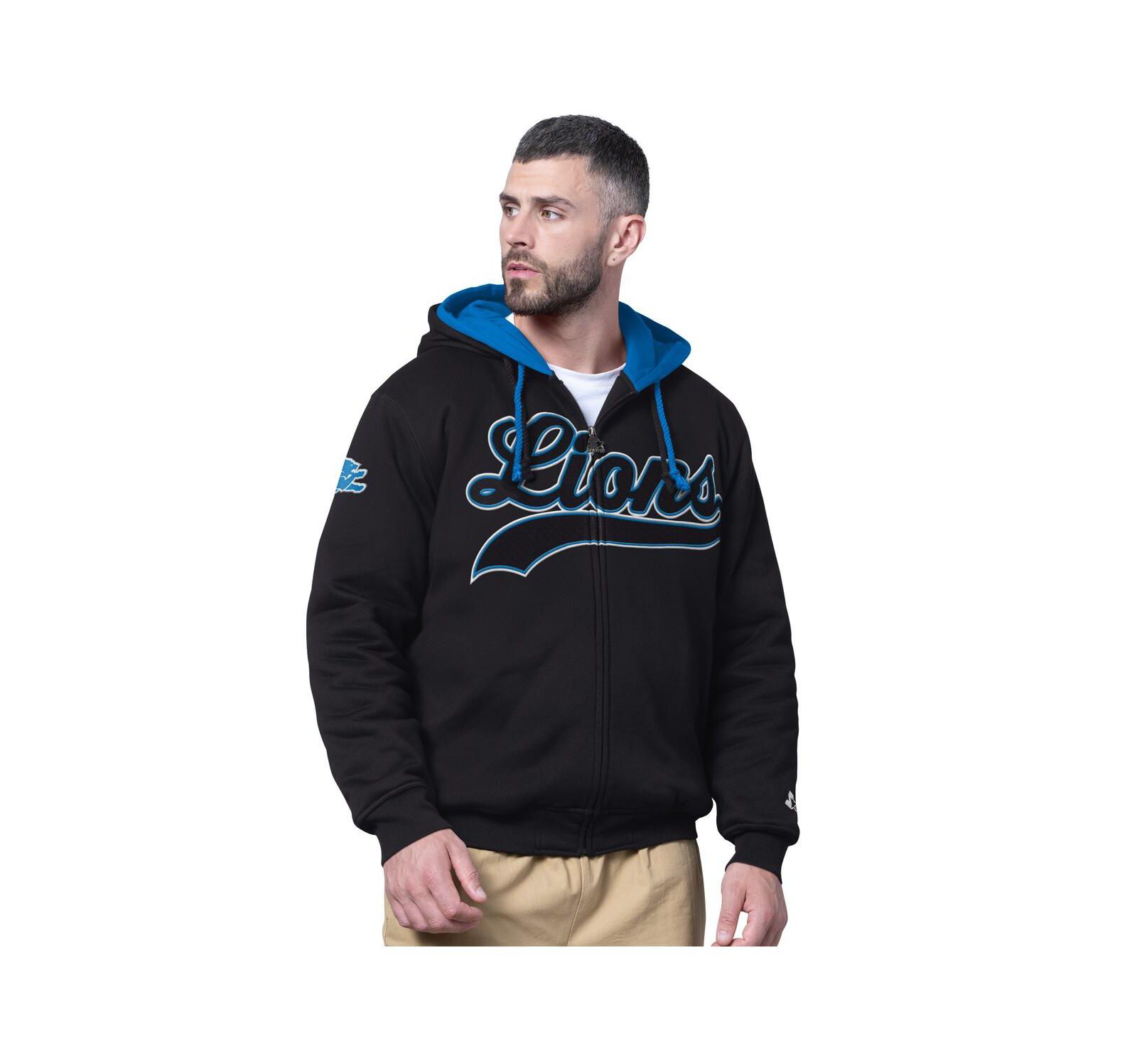 Мужская толстовка Starter Detroit Lions Big Shot Full-Zip Black