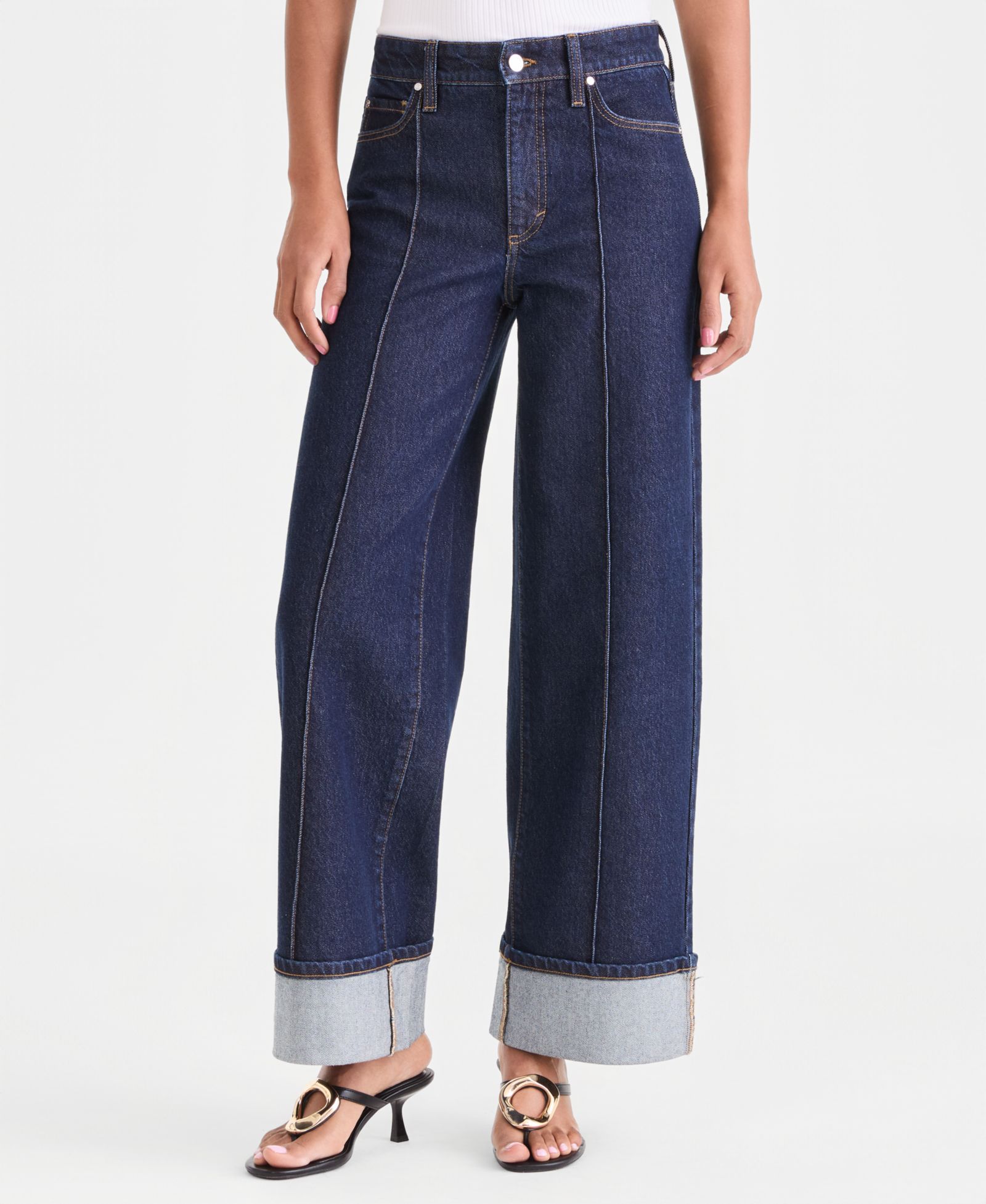 Женские широкие джинсы I.N.C. International Concepts High-Rise Cuffed Wide-Leg