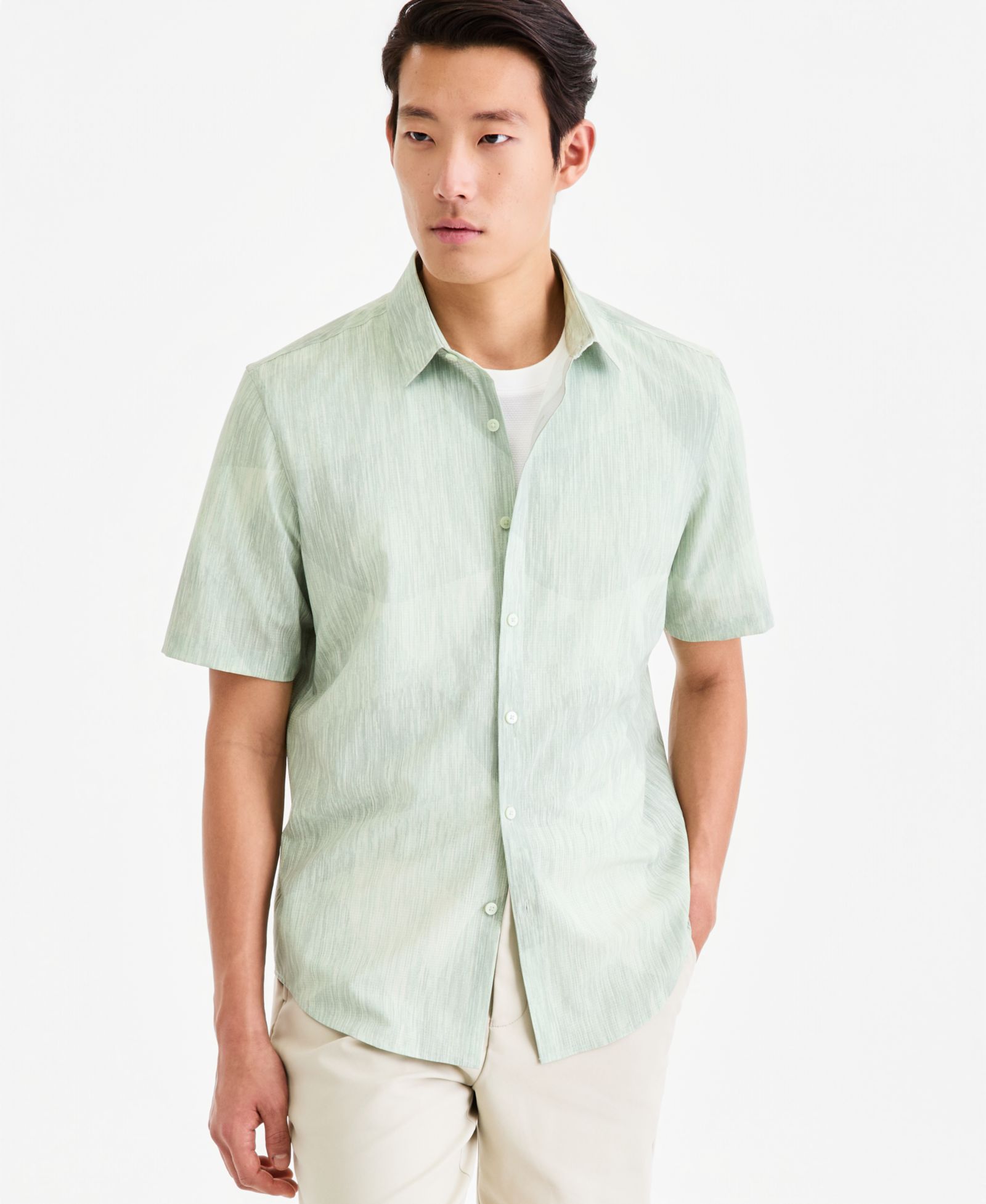 Мужская рубашка Alfani Short-Sleeve Textural Wave