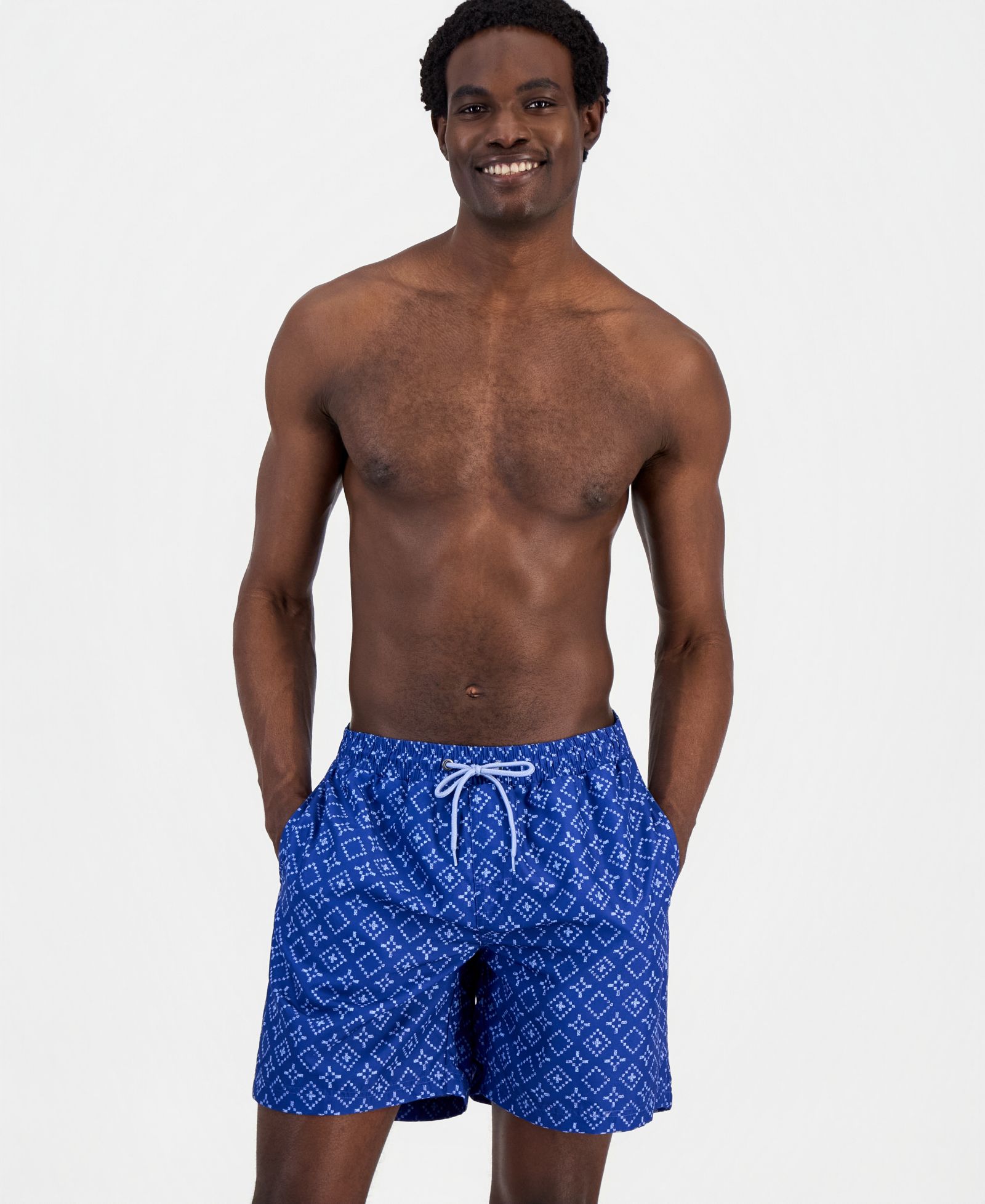 Club Room Мужской Rustic Geo 7" Swim Trunks