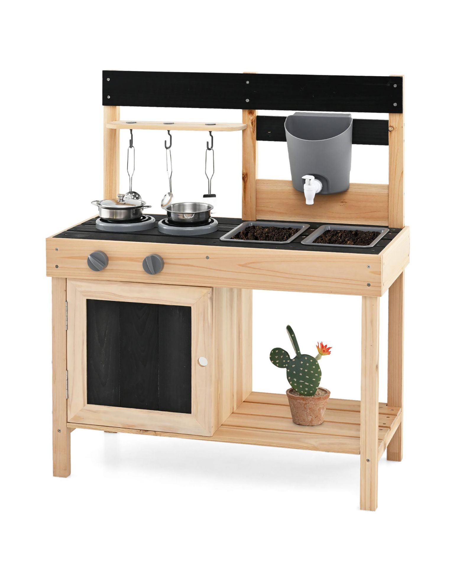 Детский игровой набор Gymax Mud Kitchen с 2 раковинами
