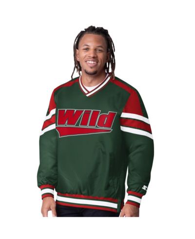 Куртка Starter Men's Green Minnesota Wild Reliever V-Neck Pullover