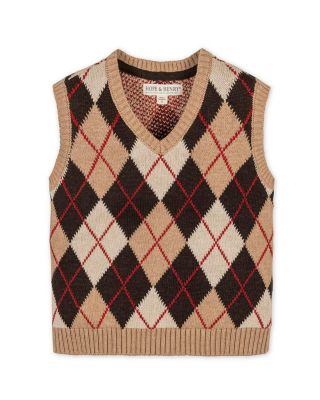 Hope & Henry Детский вязаный жилет Organic V-Neck Argyle