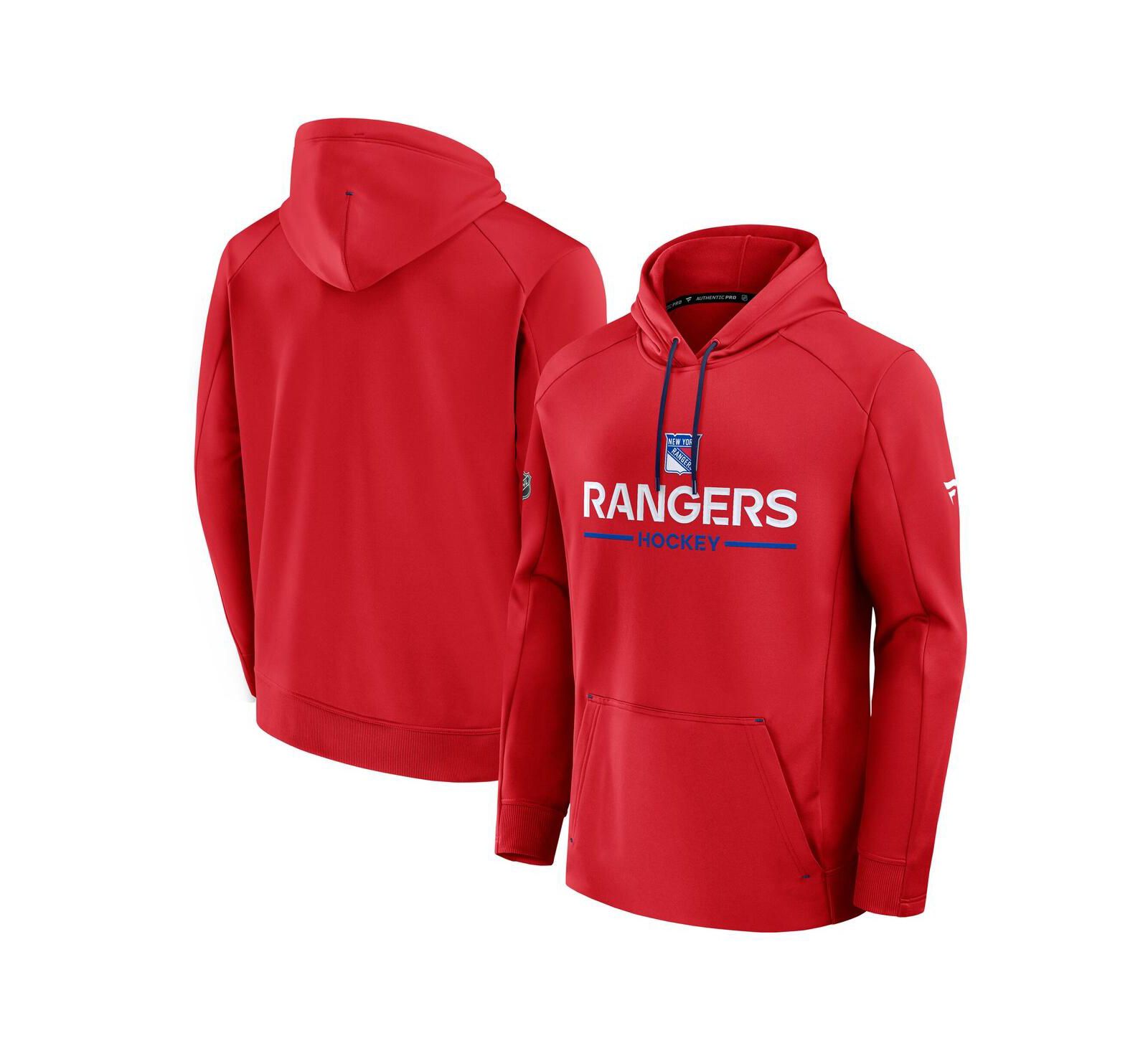 Fanatics Men's Red New York Rangers Authentic Pro Rink Hoodie