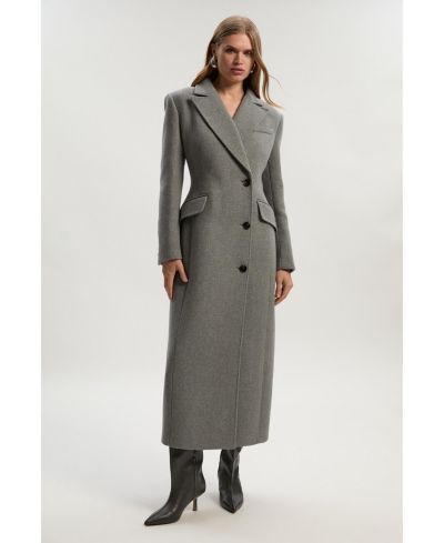 Женское приталенное пальто Karen Millen Wool Blend Maxi