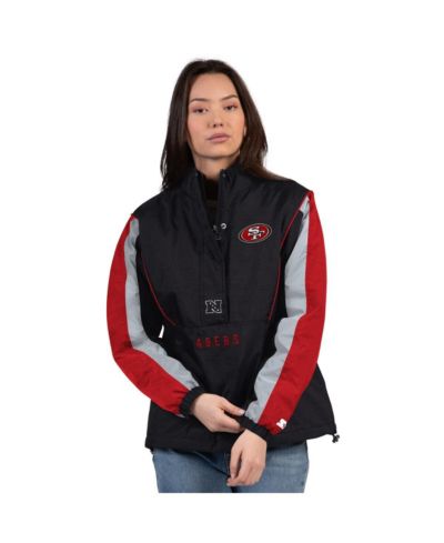 Starter Women's Black/Scarlet San Francisco 49ers Thursday Night Gridiron Half-Zip Jacket