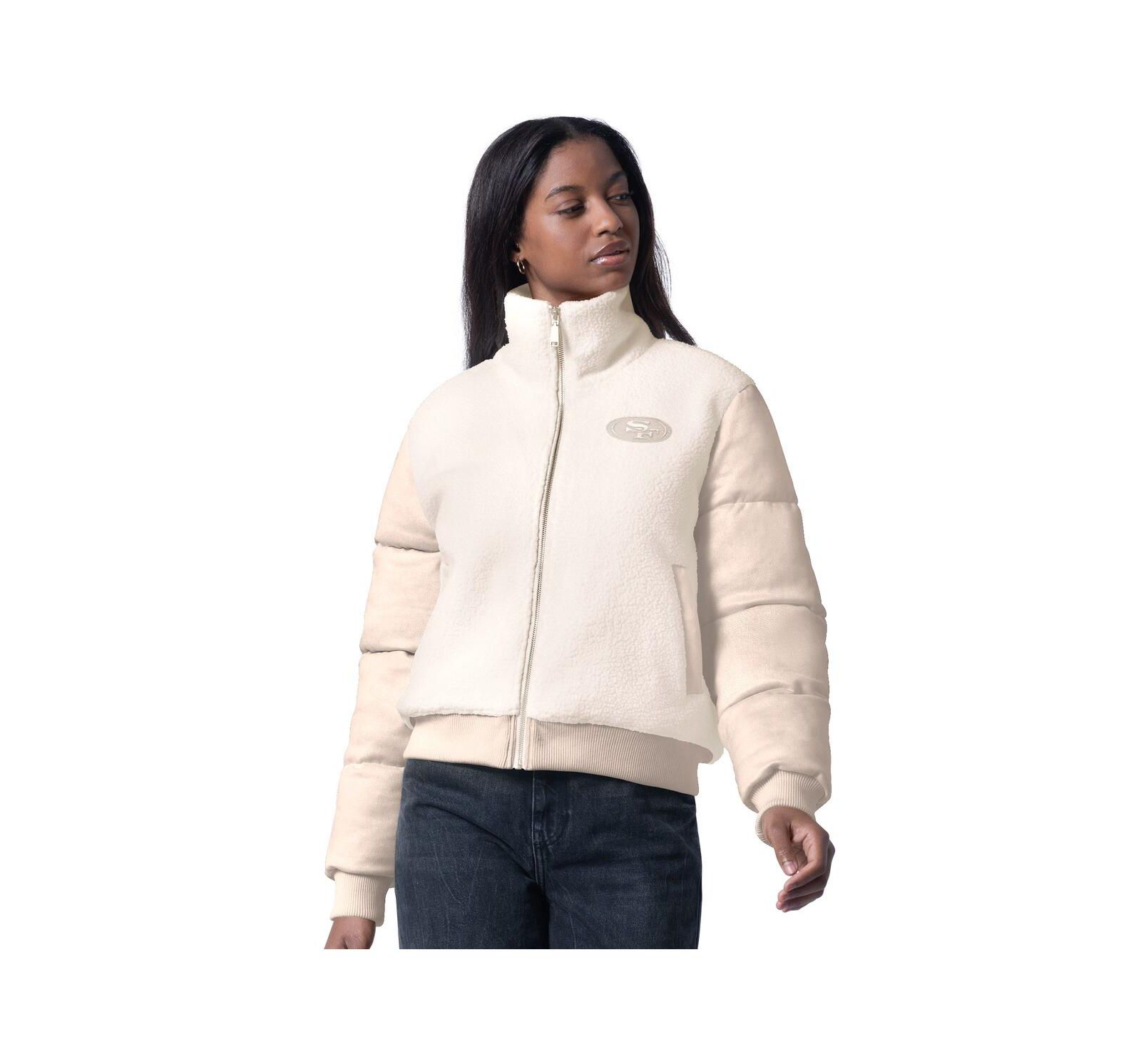 G-III 4Her by Carl Banks Женская куртка Sherpa Full-Zip Cream San Francisco 49ers