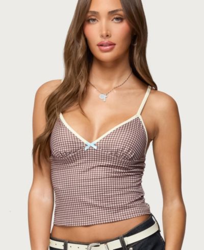 Edikted Женский топ-майка Bettie с контрастным принтом Gingham