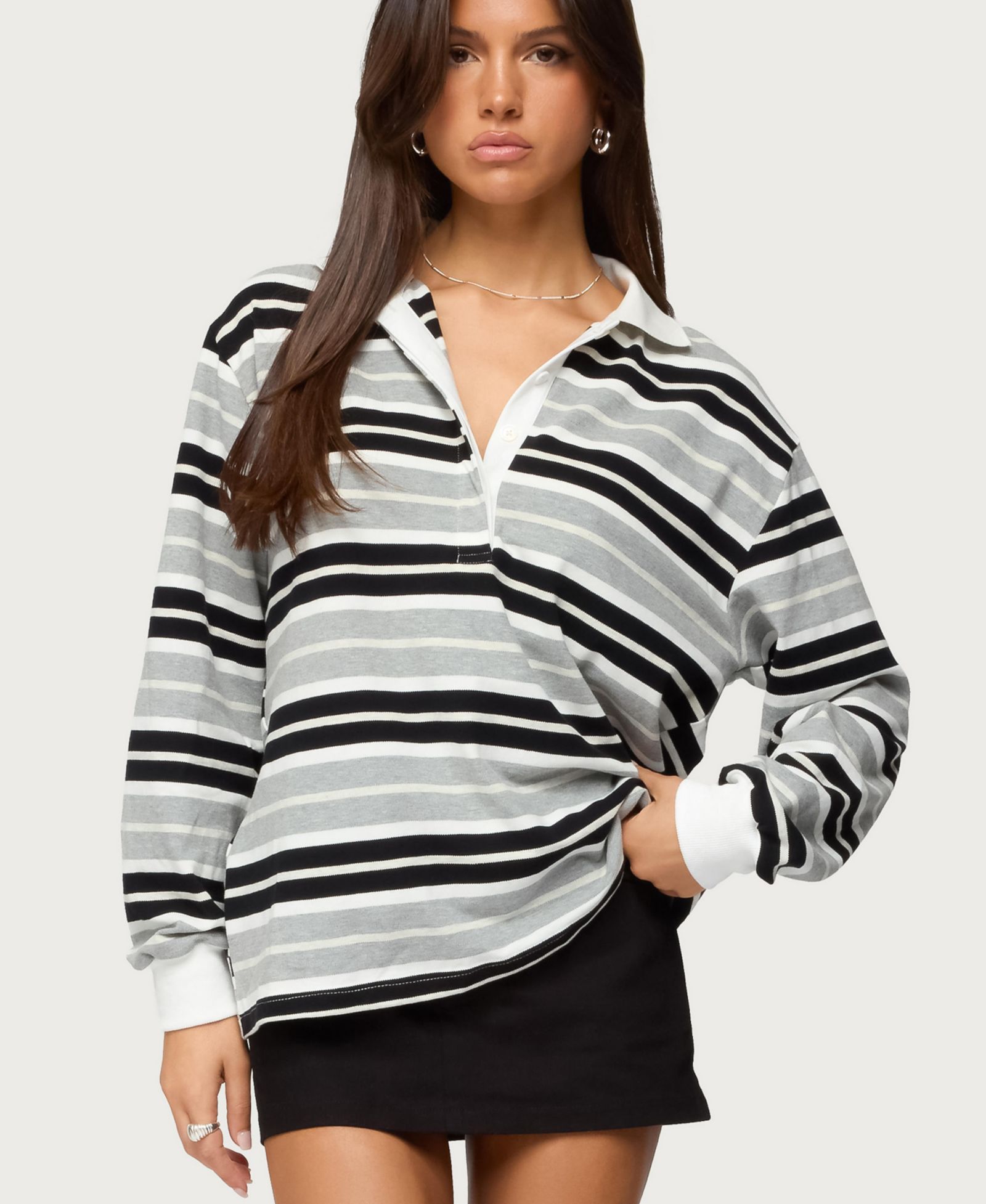 Edikted Women's Renya Striped Rugby Shirt