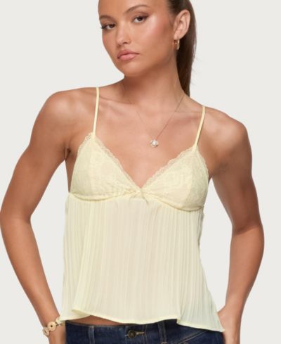 Женский топ Edikted Women's Rhian Lacey Pleated Babydoll