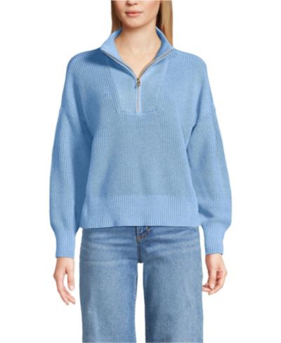 Женский джемпер Lands' End Drifter Shaker Wedge Quarter Zip