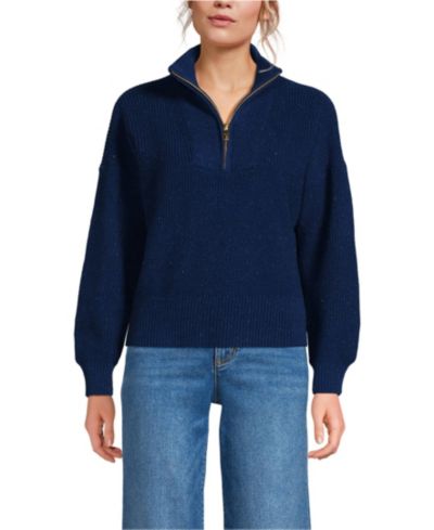 Женский джемпер Lands' End Drifter Shaker Wedge Quarter Zip