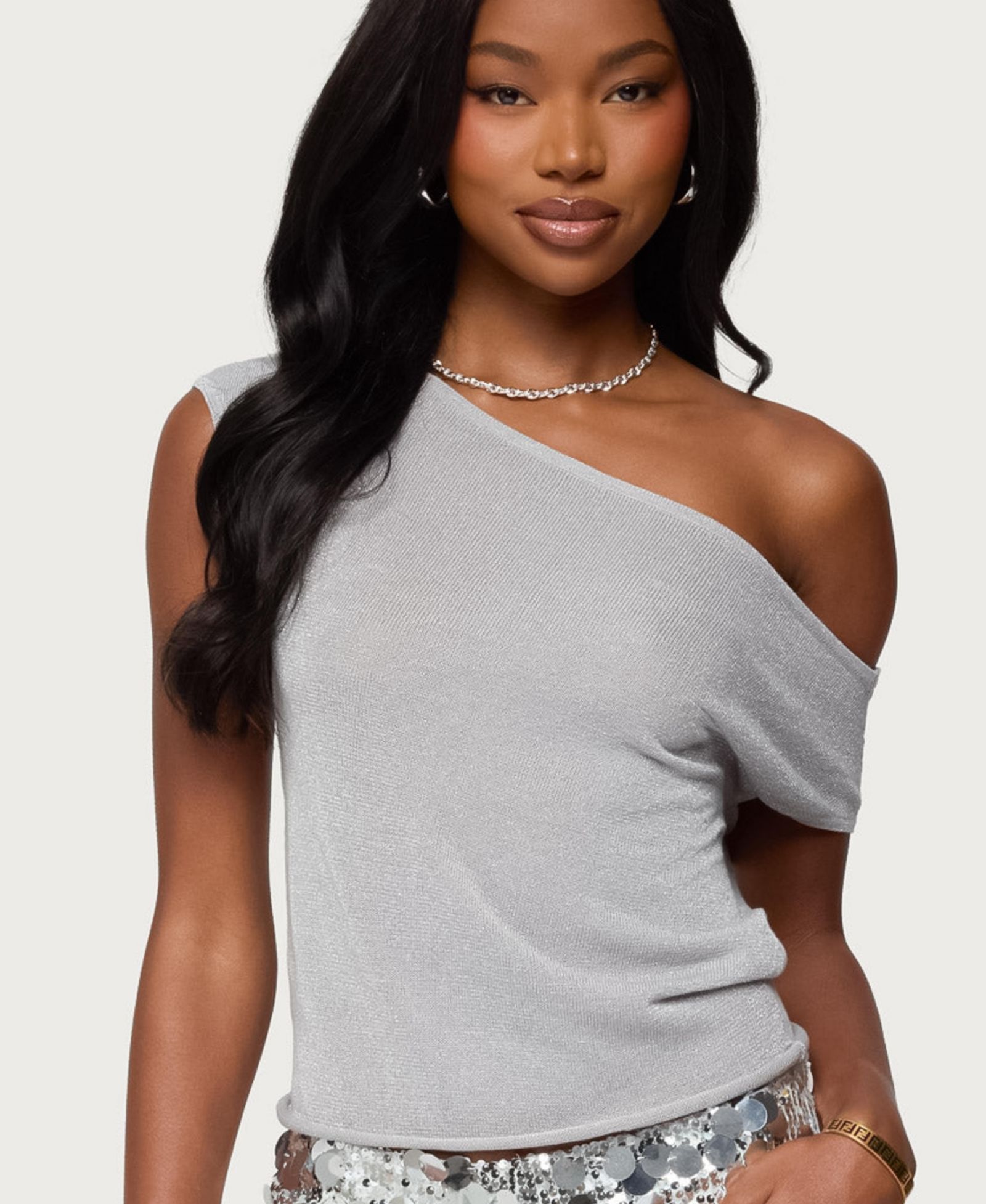 Edikted Женский Holly Glitter Off Shoulder Top