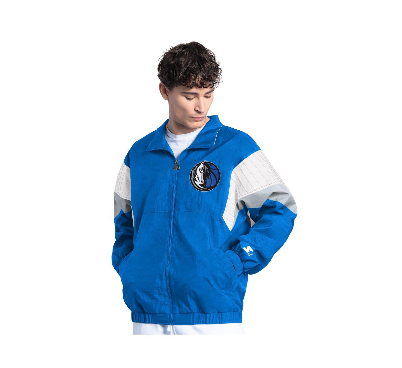 Starter Men's Blue Dallas Mavericks Yard Line Full-Zip Jacket