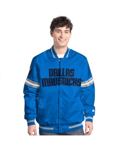 Мужская университетская куртка Starter Blue/Silver Dallas Mavericks Scout Full Snap Varsity
