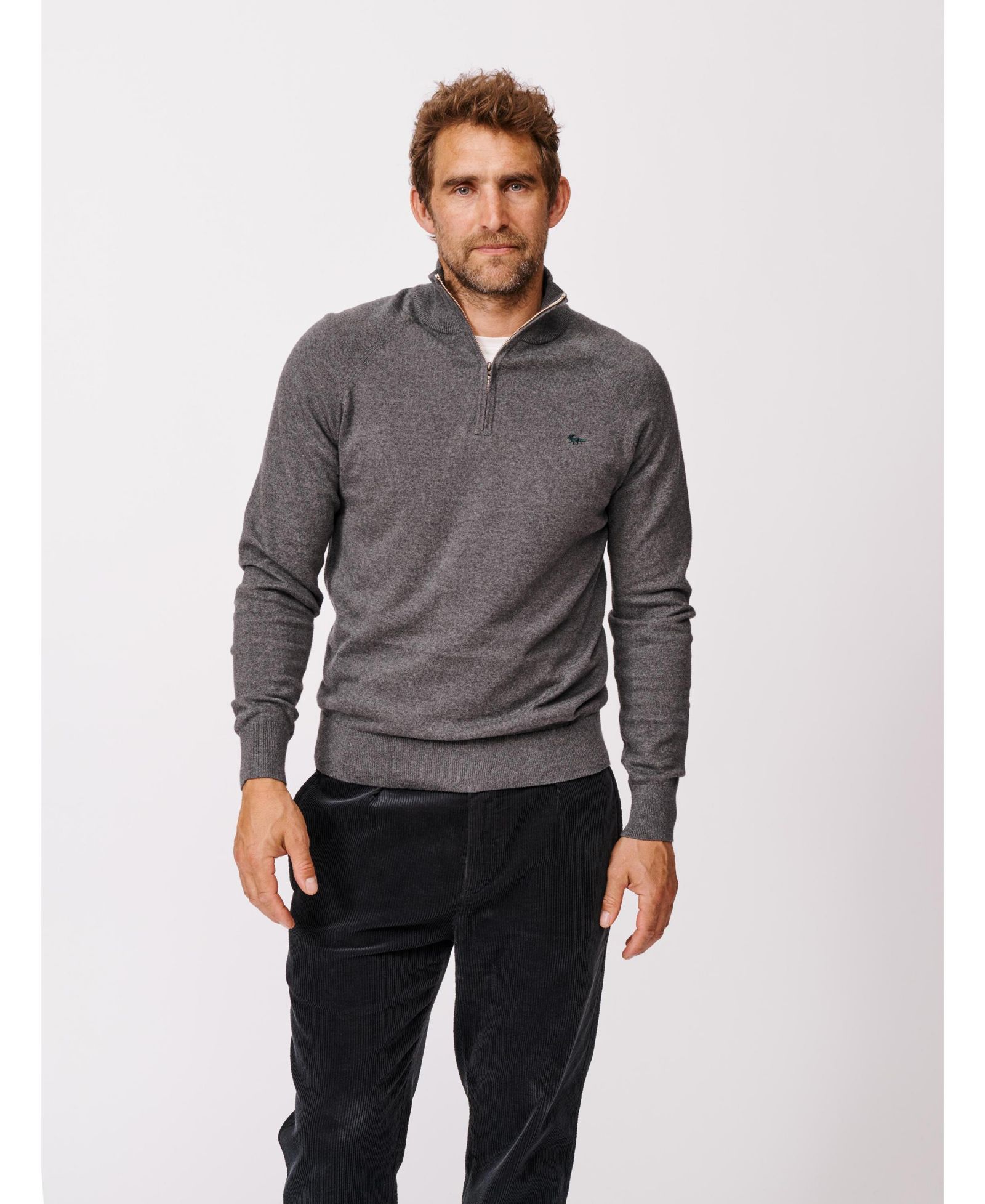 Aubin Men's Bonby Zip Neck Sweater