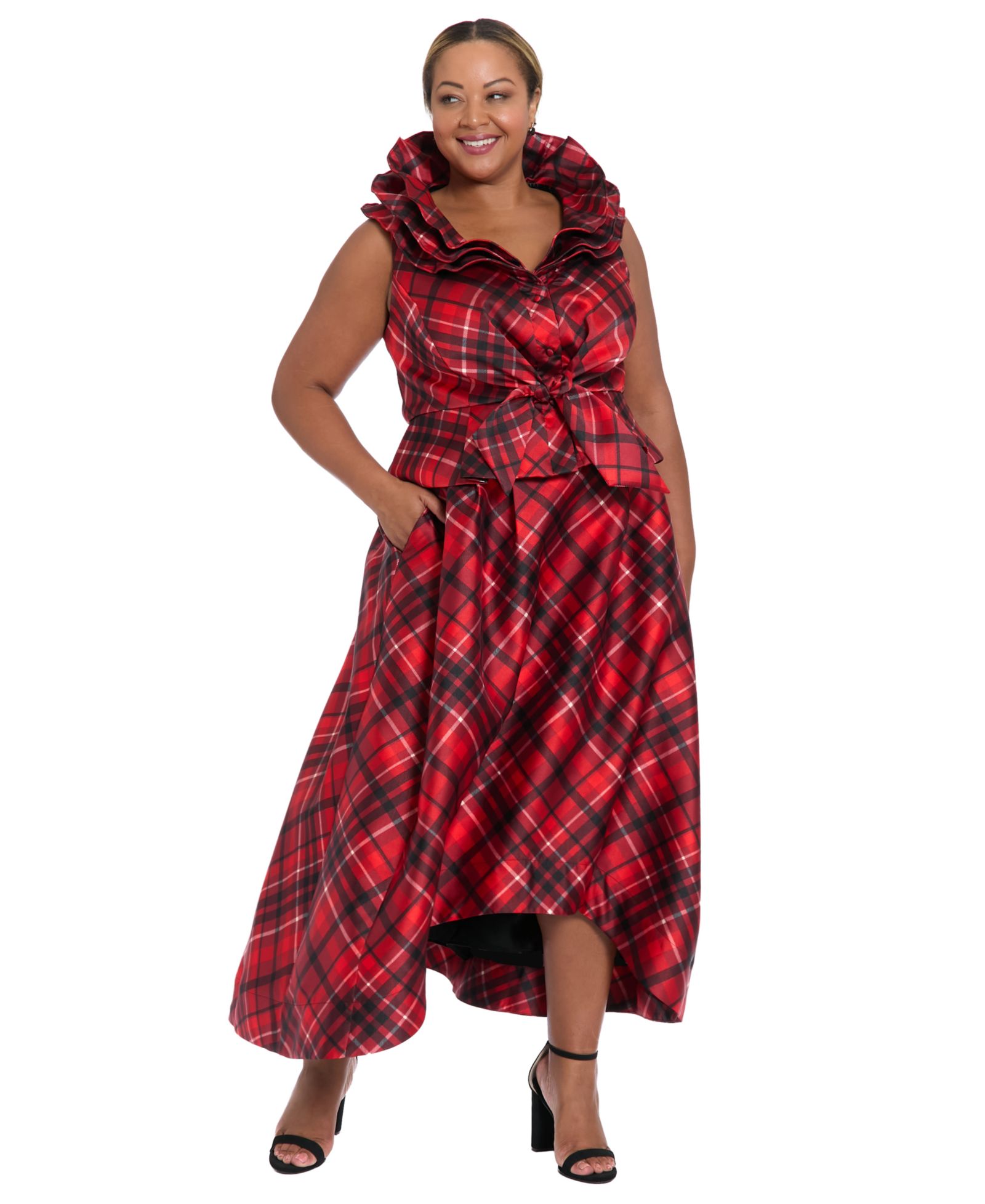 Muse Plus Size Triple Collar Sleeveless Top
