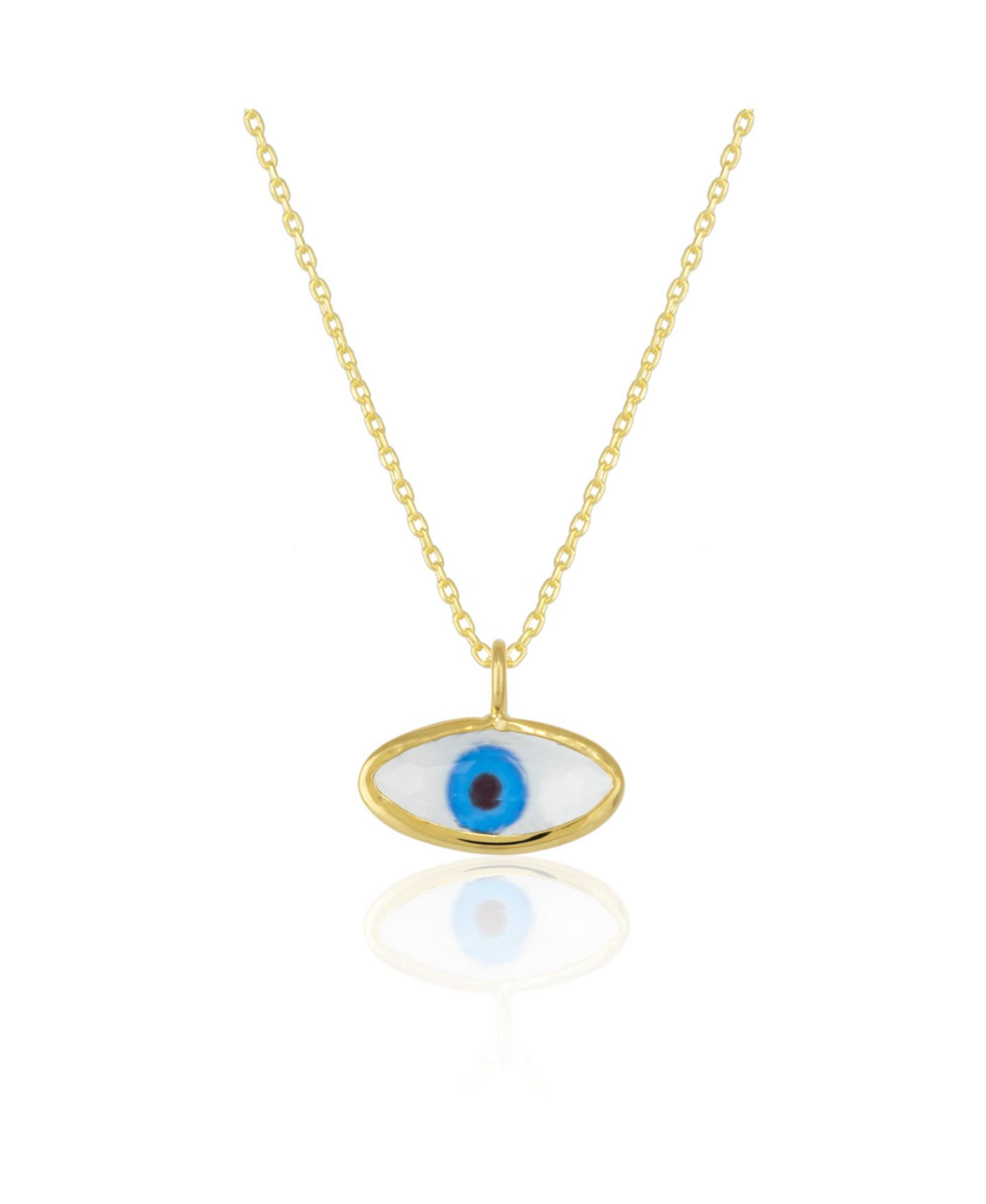 Ожерелье из стерлингового серебра с прозрачным стеклом Evil Eye