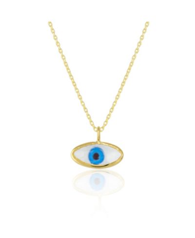 Ожерелье из стерлингового серебра с прозрачным стеклом Evil Eye
