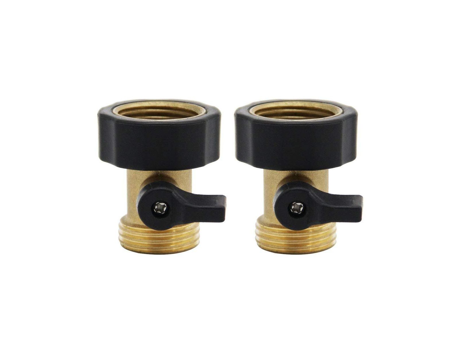 Twinkle Star  Heavy Duty Brass Shut Off Valve 2-Pack Garden Hose Connector