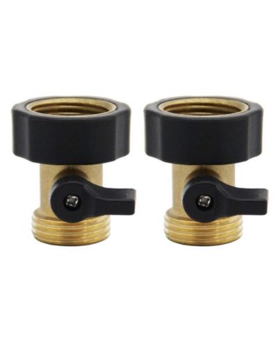 Twinkle Star  Heavy Duty Brass Shut Off Valve 2-Pack Garden Hose Connector