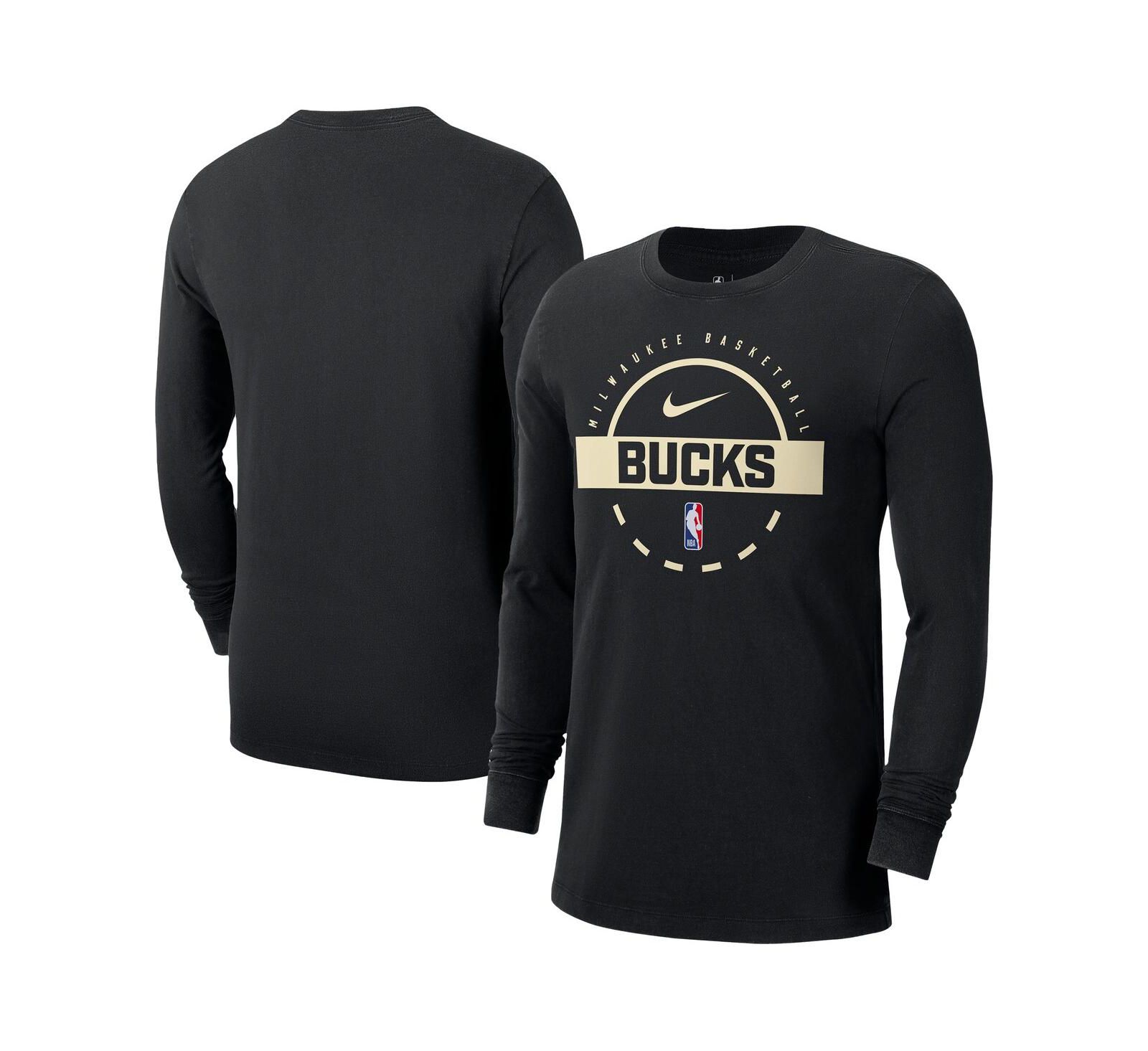 Nike Men's Black Milwaukee Bucks Authentic Long Sleeve Practice T-Shirt