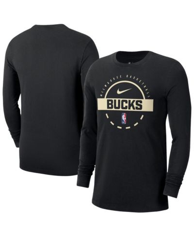 Nike Men's Black Milwaukee Bucks Authentic Long Sleeve Practice T-Shirt