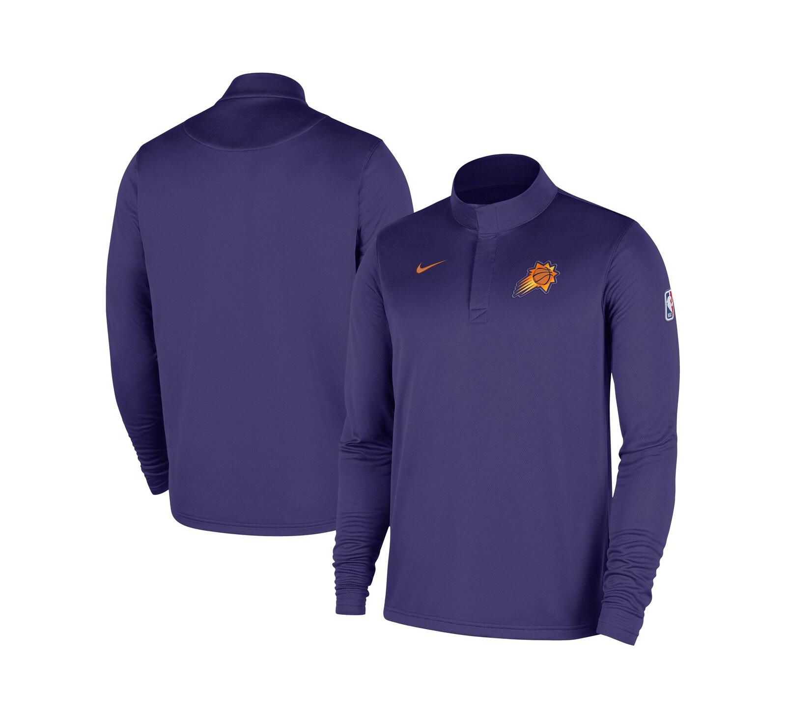 Мужская толстовка Nike Phoenix Suns 2025/26 Authentic Coaches Quarter-Zip Dri-Fit фиолетового цвета
