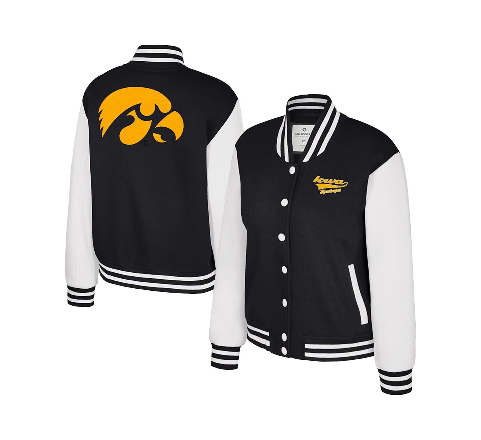 Colosseum Женская флисовая куртка Colosseum Women's Black Iowa Hawkeyes French Baguette Full snap Fleece Jacket
