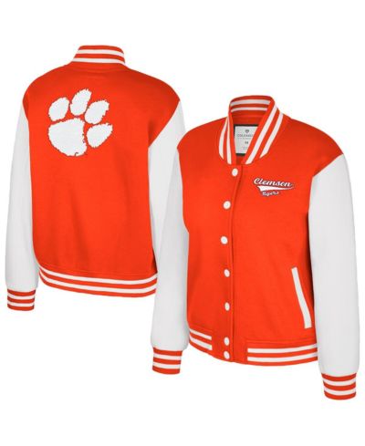 Куртка Colosseum Women's Orange Clemson Tigers French Baguette Full snap Fleece