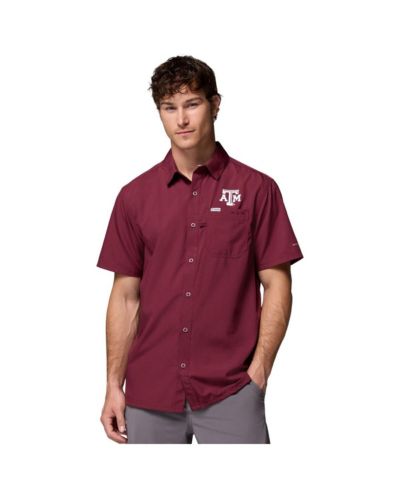 Мужская рубашка Columbia Maroon Texas A&M Aggies Slack Tide Camp Button-Up