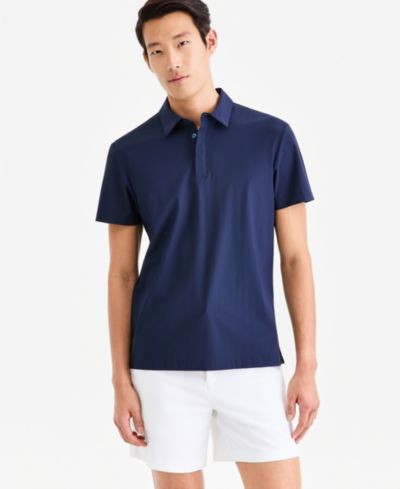 Мужская рубашка поло Alfani Short-Sleeve Grid Texture