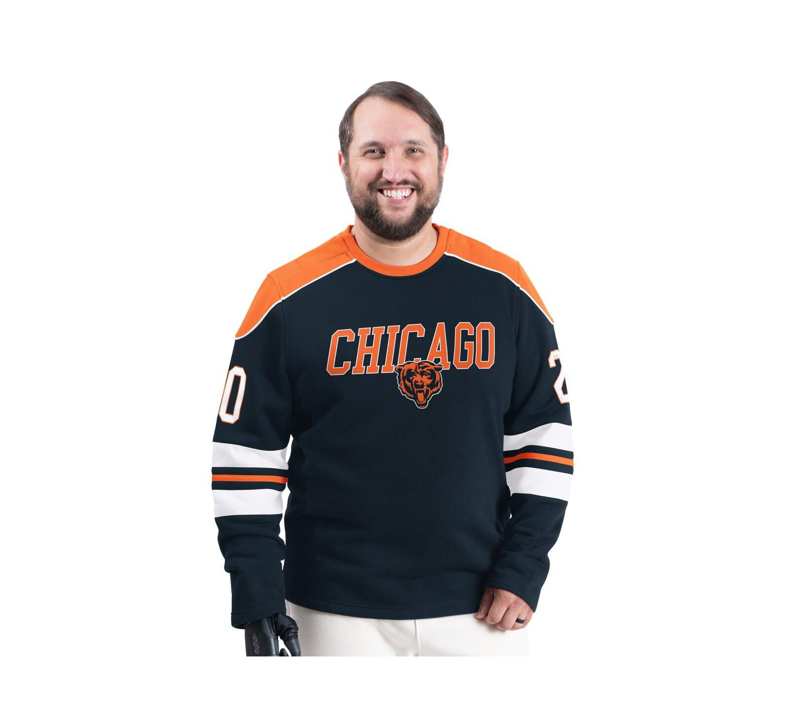 Мужское свитшот G-III Sports by Carl Banks Navy Chicago Bears Adaptive Lord Stanley Crewneck